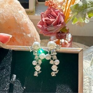 Elegant Silver and Pearl Drop Earrings